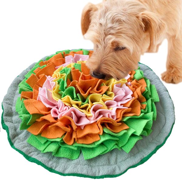SCHITEC Schnüffelteppich Hunde, Interaktive Futterpuzzle-Decke, Nosework-Fütterungsschüssel Schnüffelkissen für Katzenwelpen Kleine Mittlere Haustiere