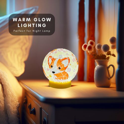 EduSport Corgi 3D Puzzle Ball 61 Piece LED Light for Kids Ages 6-12, Corgi Gifts for Corgi Lovers, 3D Puzzles for Kid, Educational Girl and Boy Toys, Gifts for Kids, Birthday Gifts for Girl, Kid Toys