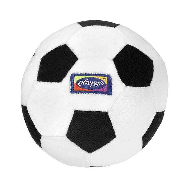 Playgro My First Football, Integrated Rattle, From 6 Months, My First Soccer Ball, Black/White