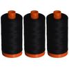 3-PACK - Aurifil A1050-2692 Mako Cotton Thread Solid 50WT 1422Yds Black