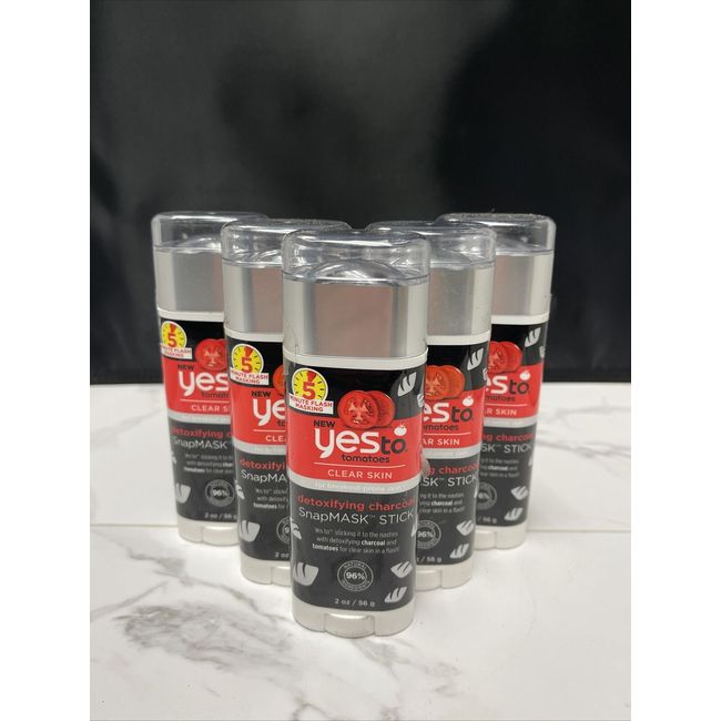 5 Pack - YES to Tomatoes CLEAR SKIN face 2oz Detoxifying Charcoal MASK STICK AM