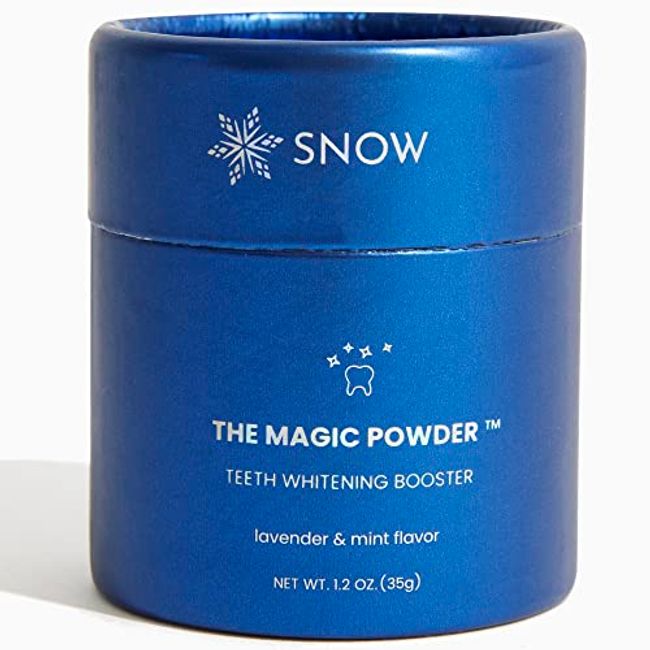 Snow Teeth Whitening Magic Powder - Teeth Whitening Kit Supplement, Adds Whitening Effects to Any Toothpaste, Oral Care Product with Calcium Carbonate for White Teeth, Lavender & Mint Flavor, 1.2-oz