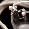 Spiral Pearl Earrings, K18, [Gift Wrapping already]