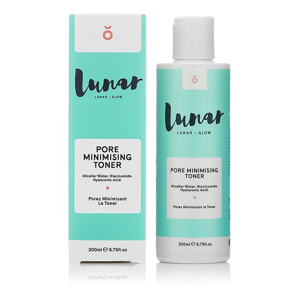 Pore Minimising Face Toner by Lunar Glow, a facial toner containing Niacinamide & Hyaluronic Acid