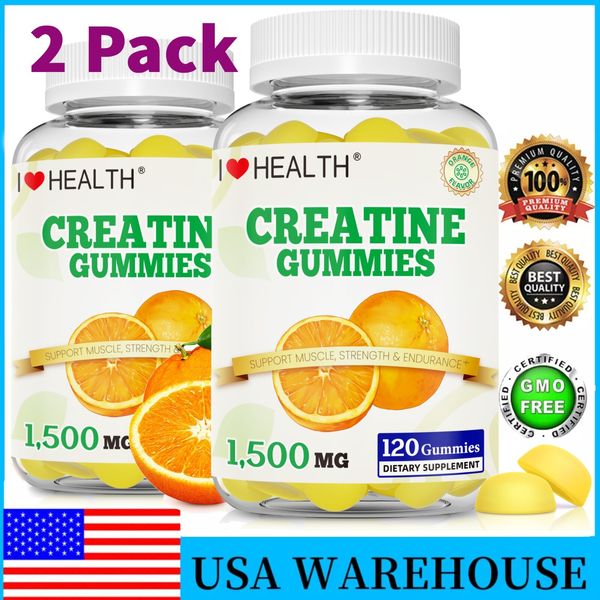 2 Pack Creatine Monohydrate Gummies for Men & Women, Boost Focus, Strength,360ct