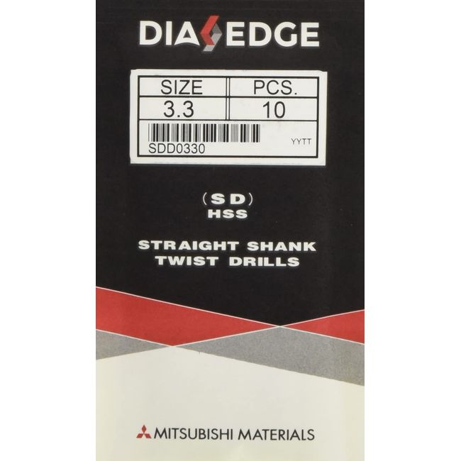 Mitsubishi Materials SDD0330 High Speed Drill for Ironwork [Pack of 10]