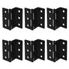 TSSS 6 PCS 76mm(3") Half-Surface Chest Hinges, Offset Door Shutter Semi-Concealed Three Fold Retro Hinges