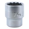 3/8" Drive Socket Metric, 12 Point. 17.0 x 28mm OAL.
