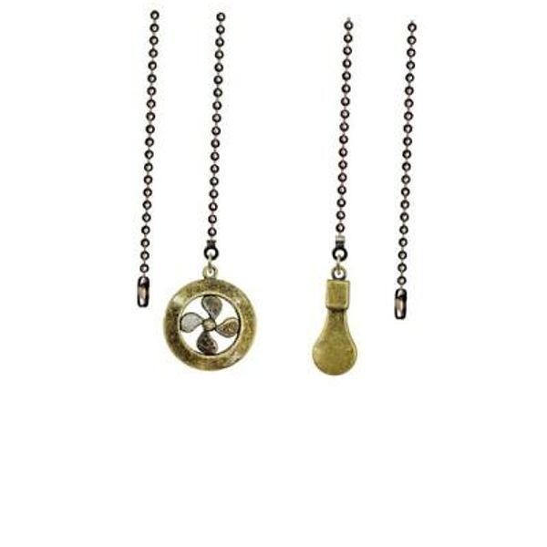 Ceiling Fan Pull Chain Set, 2 Pcs Bulb and Fan Pattern Pull Chain Extension