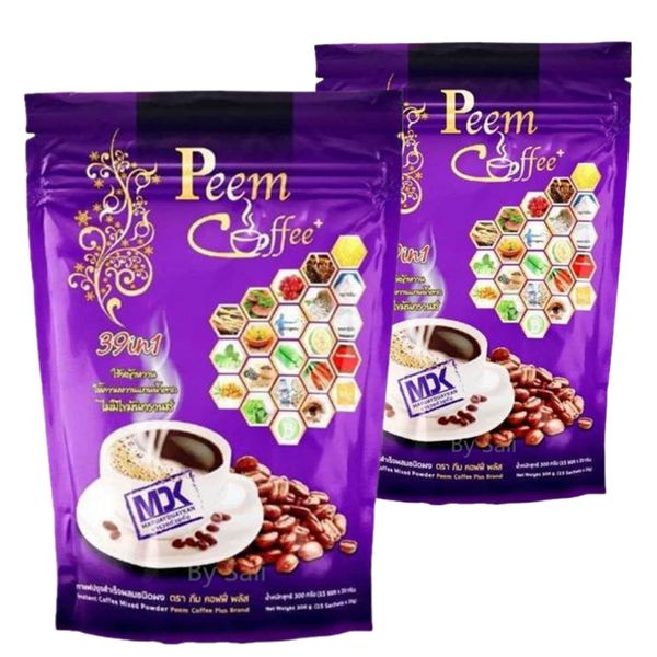 Herbs Coffee Instant Peem 39In1 Mix Powder Weight Control Sugar Free 15Sachetsx2