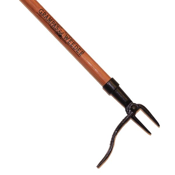 Grampa's Weeder - The Original Stand Up Weed Puller Tool with Long Handle - Made with Real Bamboo & 4-Claw Steel Head Design - Easily Remove Weeds Without Bending, Pulling, or Kneeling