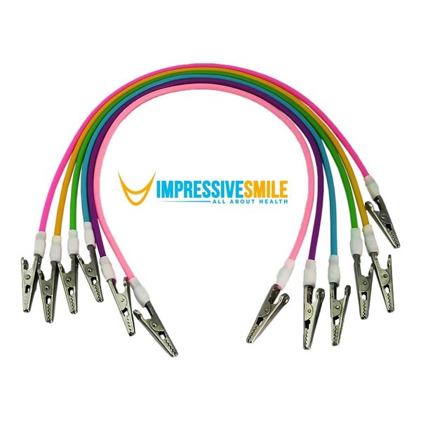 Impressive Smile 5 PCS Set Dental Colorful Sterilizable Silicone Bib Holder Clips - Colors May Vary