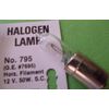795  50 WATT HALOGEN 12V REPLACEMENT BULB CLEAR HORZ. FILAMENT