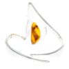 Sterling Silver & Genuine Cognac Baltic Amber Modern Ring - GL402A2