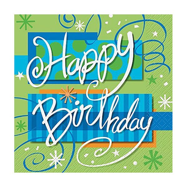 Bright Birthday Party Napkins, 16ct