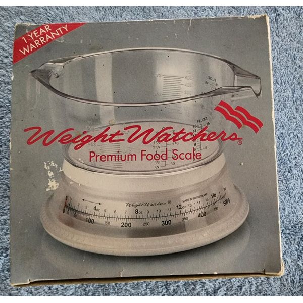 Vintage Food Scale  Weight Watchers  w/ Measuring Cup Compact Storage 1992