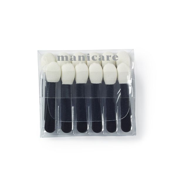 Manicare Cosmetic Applicator, Pack Of 12, Disposable, Perfect For Eyeshadow And Concealer, Makeup Application, Nail Art, Sponge Brush, Hygienic, Ideal For Arts And Crafts, Beauty Accessory Tool