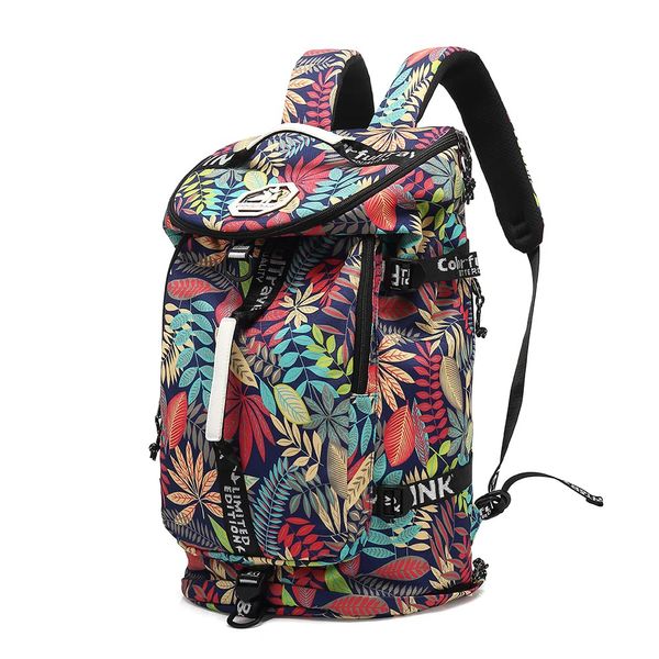 Floral Gym Duffle Bag Backpack 4 ways for Women Waterproof with Shoes Compartment for travel Sport Hiking laptop Lightweight, Kalesi XL