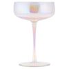 Karma Mid Century Champagne Coupe, Four Pack Set, Clear Luster