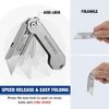 WORKPRO 2PC Folding Utility Knife Box Cutter Quick Open Axis Lock 10 Extra Blade