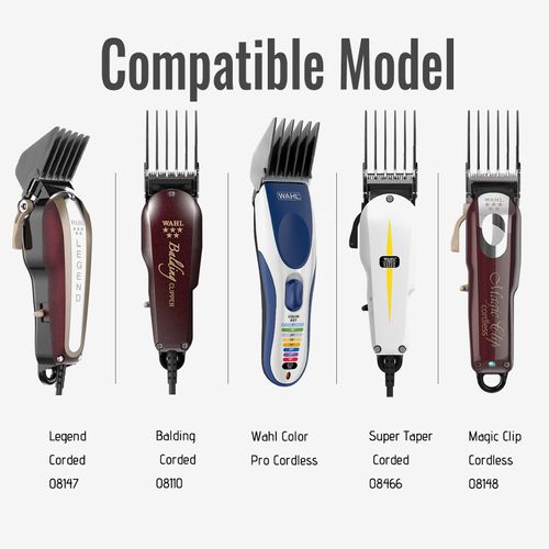 3 Inch Hair Clipper Combs Guides, Hair Clipper Guards 1 & 1/4" 1 & 1/2" 2", Mega NO.16 NO.12 NO.10 fits for most Wahl Clippers (8pcs Mega Set, Gray)