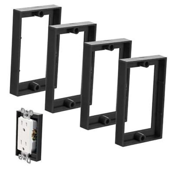 4pcs 1/2 Inch Single Gang Outlet Box Extender, Electrical Outlet Extender Black