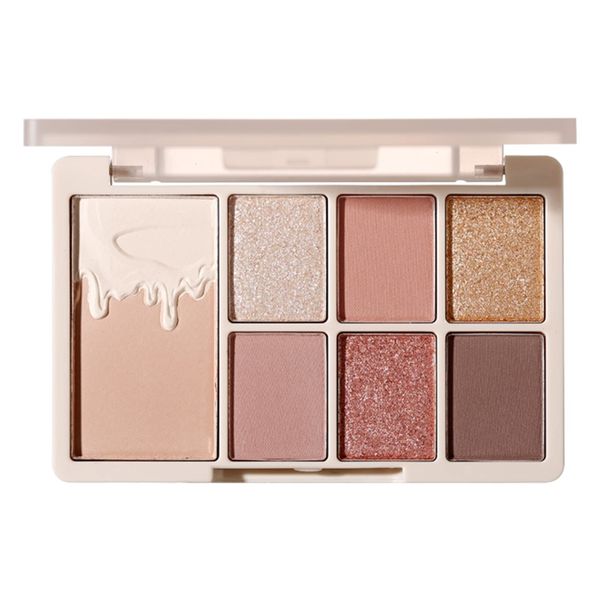 MIIEOIN Eyeshadow Palette, Hot Topics on SNS, High Color, No Discarded Colors, Glitter, Aishado Paret, Cosmetics, 7 Colors, Everyday Use, Unique Powder Material, Makeup Tray (03# Chocolate Chip