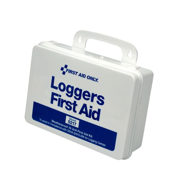 First Aid Only 5217 25-Person Weatherproof Plastic Forestry Loggers First Aid Kit, 66 Pieces