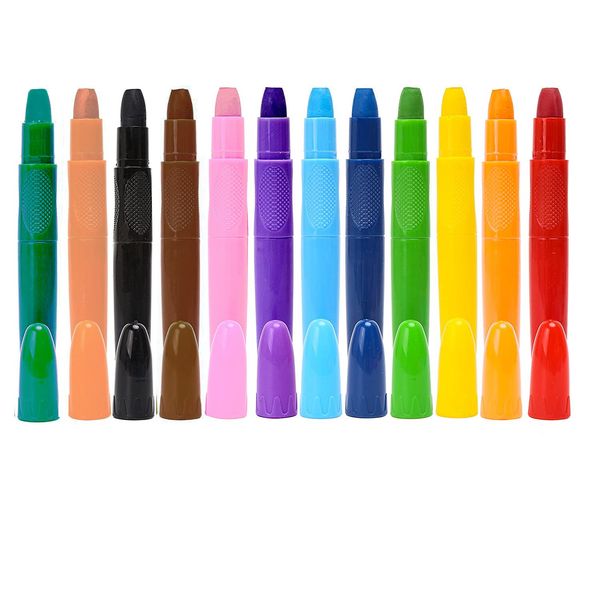 12 Colors Face Paint Crayons for Kids, Face & Body Paint Sticks, Halloween and Party Makeup, Non-Toxic Washable Face Painting, Water Based Twist up Face Painting Crayons