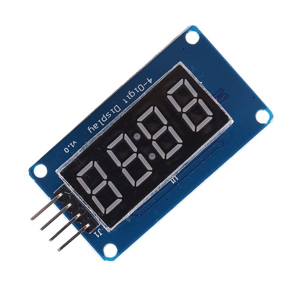 Hilitand LED Display Module, Red Light LED Digital Display, 4-Digit 7-Segments Module, Adjustable Brightness LCD Module