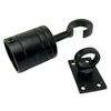 RopeServices UK 40mm Black Decking Rope Hook and Eye Plate, Deck Post End Fixing Post Fitting