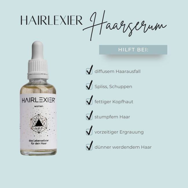 HAIRLEXIER Natürliches Haarserum für Frauen • Spezialpflege bei Haarausfall* und dünner werdendem Haar auch in den Wechseljahren •Made in Germany (3 x 50ml Vorteilspackung)