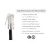 CAT5e Ethernet Patch Cable, Non-Booted, 25 Foot, Black - Lifetime Warranty
