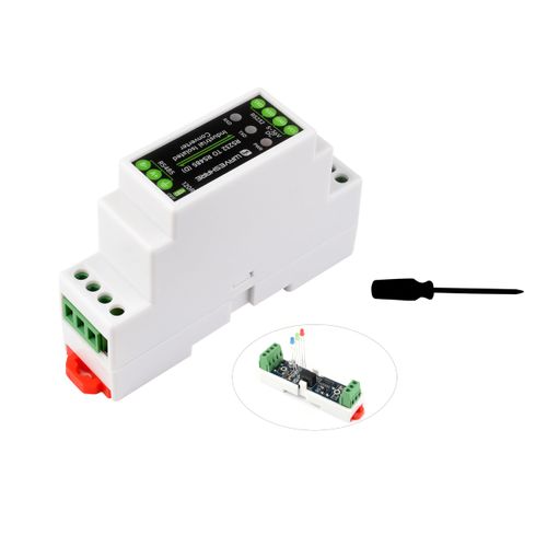 RS232 to RS485 Converter Active Digital Isolator, 5V~36V DC, 300~115200bps Baudrate, 600W Light ning Proof & Anti-Surge, 1.2km Distance Transmission, Rail-Mount Support, with LED Indicator