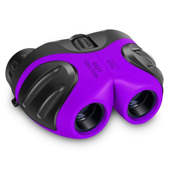 VNVDFLM Compact Binoculars for Kids Yard Toys,3-12 Year Old Girl, Best Gift for 4-10 Year Girls to Watching Birds, Toys for 3-12 Year Old Boys Exploring Nature(Purple)