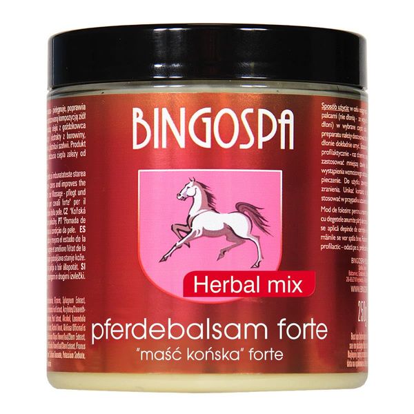 Wärmender Pferdebalsam mit Kräutermix für Körperpflege und Massage 250g BINGOSPA