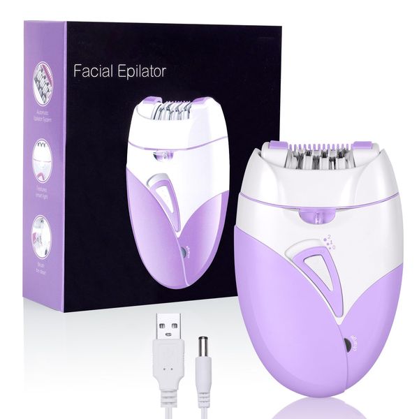 URAQT Facial Epilator, Cordless Electric Lady Face Shaver Mini Epilator with LED Light, Smooth Bikini Trimmer for Face Body Arm Leg Underarm, Rechargeable Gentle Hair Removal Device for Women