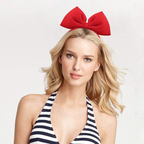 YAXAMING Bow Headband Bowknot Hairband Big Bow Halloween Christmas Hair Bands Women Hair Hoop Bow Headdress Headwear Headpiece Party Decoration Cosplay Costume Cute Handmade Hair Accessories Red