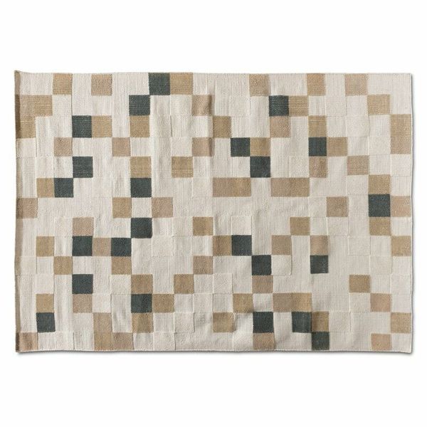 Bowery Hill Modern Ivory and Grey Handwoven PET Yarn Indoor and Outdoor Rug