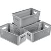 Simplify 4Pk Small Slide 2 Stack It Tote Basket | Storage & Organization | Open Bins with Stackable Capability | Bathroom | Crafts | Pantry | Playroom | Office | Grey