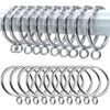TA-VIGOR 24Pcs Metal Curtain Rings, 55mm Internal Diameter, Silver