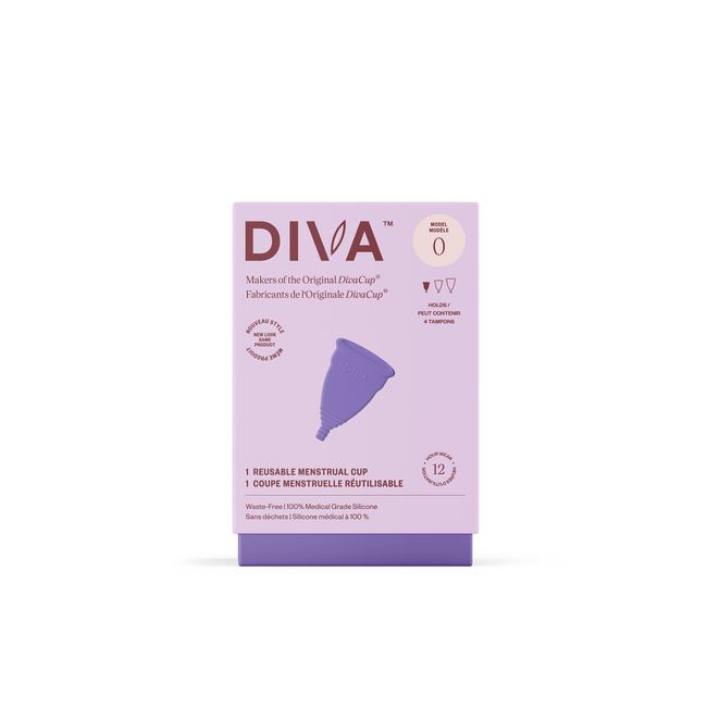 DivaCup - BPA-Free Reusable Menstrual Cup - Leak-Free Feminine Hygiene - Tampon and Pad Alternative - Up To 12 Hours Of Protection - Model 0