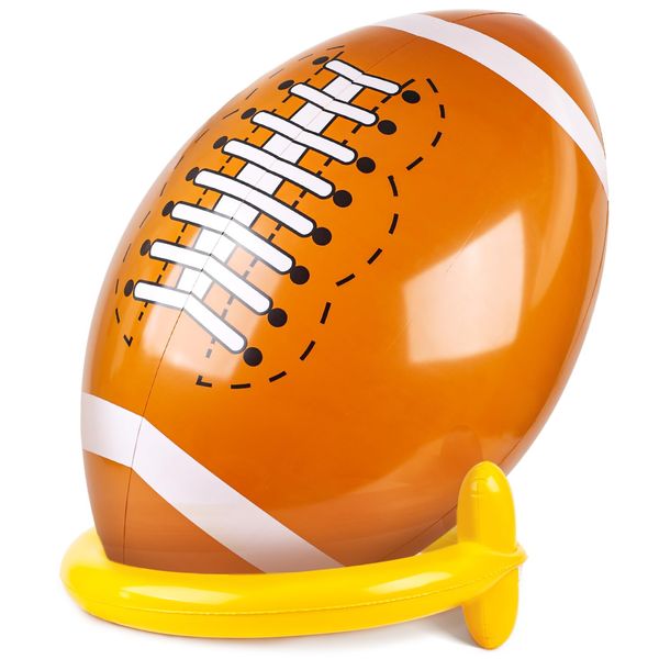 3 otters 40 Inches Giant Jumbo Inflatable Football with Tee Set for Football Party, Gameday, and Football-Themed Party, Sport Party Decorations, Super Fun Football Games for Kids and Adults