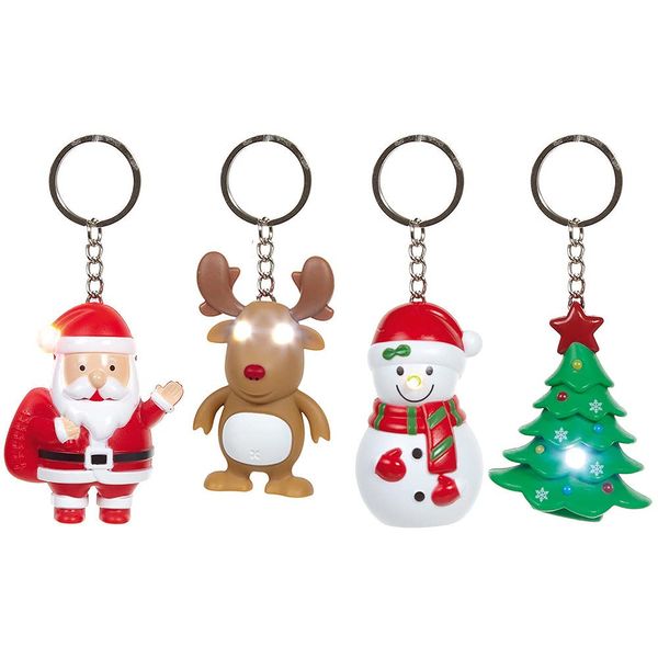 LED and Sound Christmas Keyring | Single | Mini Gift | Cracker Filler