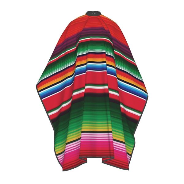 ONE TO PROMISE Stripes Barber Cape Colorful Mexican Blanket Stripes Hair Cut Salon Cape,Hair Stylist Hairdresser Styling Cape,Waterproof Haircut Apron Cover up for Adults,55"X66"