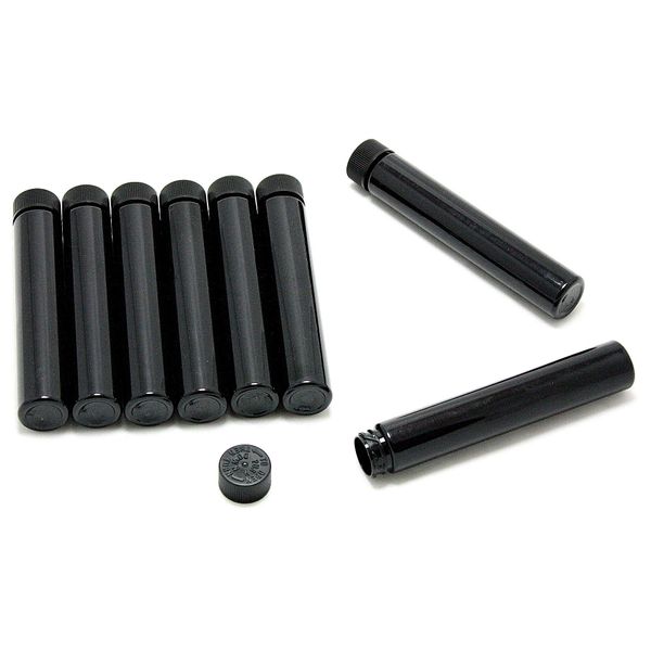 Skyway Viper Screw Top Tube Vial Waterproof Airtight Smell Proof Cigarette Tubes Odor Sealing Container Heavy Duty - Set of 8 (Black)