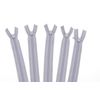 60cm Adjustable Length Invisible Zip - Grey, 5 Pieces