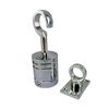 RopeServices UK 28mm Chrome Decking Rope Hook and Eye Plate, Deck Post End Fixing Post Fitting