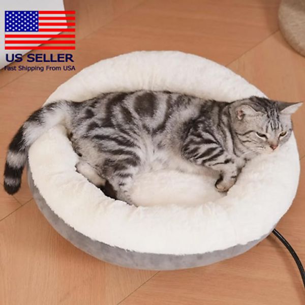 PAIGTEK Heated Cat Bed Indoor, Auto Temp Control Pet Bed for Cats & Small Dogs