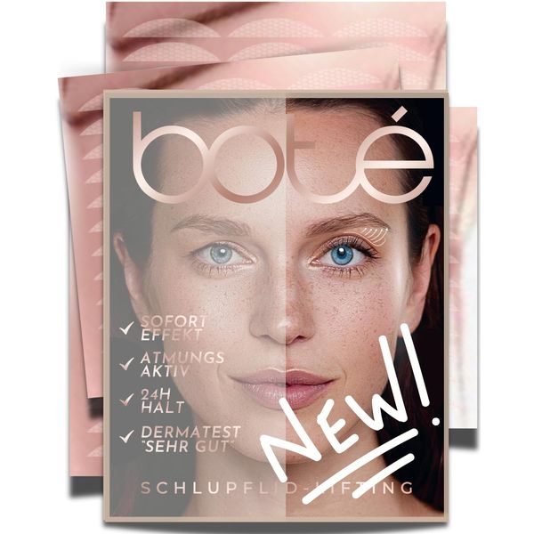 BOTÉ 144 Schlupflider Stripes unsichtbar & atmungsaktiv (XL) - Lidstraffung Strips für strahlende Augen - Eyelid Stickers gegen Schlupflider - Schlupflid Stripes - Dermatest "sehr gut" - NEUE GRÖSSEN